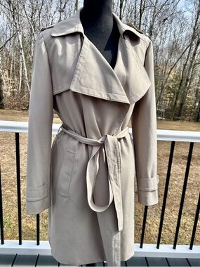 Michael Kors Light Taupe Belted Trench Coat
